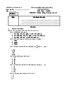 Đề kiểm tra giữa học kì I Toán Lớp 4 (Đề dự bị) - Năm học 2009-2010 - Trường Tiểu học Long Hà C