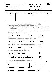 Đề kiểm tra giữa học kì I Toán Lớp 4 - Năm học 2013-2014 - Trường Tiểu học Tô Vĩnh Diện