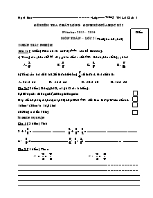 Đề kiểm tra giữa học kì I Toán Lớp 5 - Năm học 2013-2014 - Trường Tiểu học Lai Cách 1