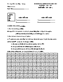 Đề kiểm tra giữa học kì I Toán, Tiếng việt Lớp 4 - Năm học 2008-2009 - Trường Tiểu học Hưng Long