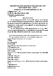 Đề kiểm tra giữa học kì II môn Tiếng việt Lớp 4 - Năm học 2008-2009