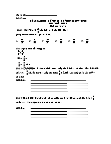 Đề kiểm tra giữa học kì II môn Toán Khối 4 - Năm học 2007-2008