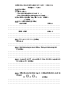 Đề kiểm tra giữa học kì II môn Toán Lớp 3 - Năm học 2005-2006