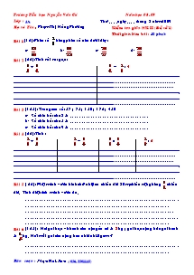 Đề kiểm tra giữa học kì II môn Toán Lớp 4 - Năm học 2008-2009 - Phạm Hữu Nam