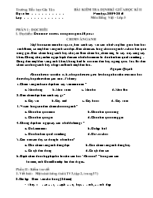 Đề kiểm tra giữa học kì II Tiếng việt Lớp 3 - Năm học 2009-2010 - Trường Tiểu học Gia Tân