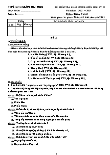 Đề kiểm tra giữa học kì II Tiếng việt Lớp 3 - Năm học 2012-2013 - Trường Tiểu học Hoàng Hoa Thám