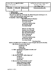 Đề kiểm tra giữa học kì II Tiếng việt Lớp 3 - Năm học 2012-2013 - Trường Tiểu học Phước Bình