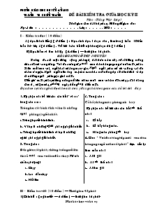 Đề kiểm tra giữa học kì II Tiếng việt Lớp 3 - Trường Tiểu học Chiến Thắng