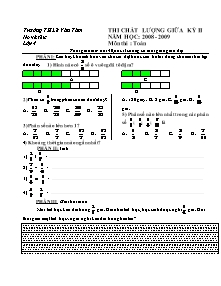 Đề kiểm tra giữa học kì II Toán Khối 4 - Năm học 2008-2009 - Trường Tiểu học Lê Văn Tám