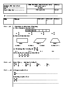 Đề kiểm tra giữa học kì II Toán Lớp 4 - Năm học 2012-2013 - Trường Tiểu học Lê Lai
