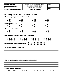 Đề kiểm tra giữa học kì II Toán Lớp 4 - Năm học 2012-2013 - Trường Tiểu học số 2 Nam Phước