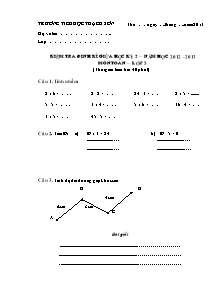 Đề kiểm tra giữa học kì II Toán Lớp 4 - Năm học 2012-2013 - Trường Tiểu học Thạch Sơn