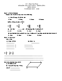 Đề kiểm tra giữa học kì II Toán Lớp 4 - Năm học 2013-2014 - Đinh Thị Pháp