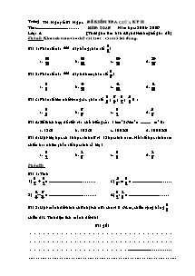 Đề kiểm tra giữa học kì II Toán Lớp 4,5 - Năm học 2008-2009 - Trường Tiểu học Nguyễn Bá Ngọc
