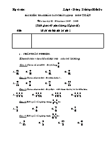 Đề kiểm tra giữa học kì II Toán, Tiếng việt Lớp 4 - Năm học 2007-2008 - Trường Tiểu học Hiền Đa