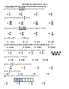Đề kiểm tra giữa học kỳ II Toán Lớp 4