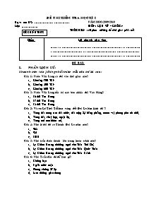 Đề kiểm tra học kì I Khoa học, Lịch sử và Địa lí Lớp 4 - Năm học 2009-2010