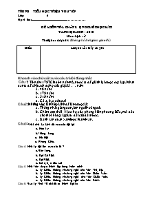 Đề kiểm tra học kì I Lịch sử Lớp 4 - Năm học 2009-2010 - Trường Tiểu học Triệu Nguyên