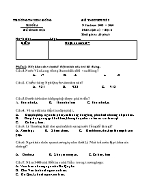 Đề kiểm tra học kì I Lịch sử và Địa lí Lớp 4 - Năm học 2009-2010 - Trường Tiểu học Kim Đồng