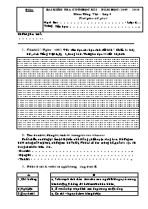 Đề kiểm tra học kì I Tiếng việt Khối 4 - Năm học 2009-2010
