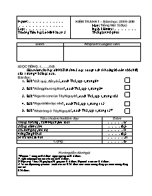 Đề kiểm tra học kì I Tiếng việt Lớp 3 - Năm học 2009-2010 - Trường Tiểu học Lê Minh Xuân 3