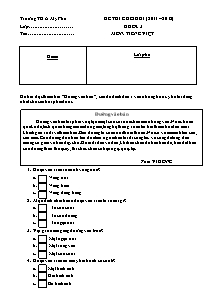 Đề kiểm tra học kì I Tiếng việt Lớp 3 - Năm học 2011-2012 - Trường Tiểu học A Mỹ Phú