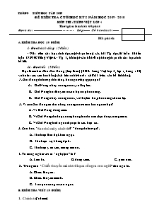 Đề kiểm tra học kì I Tiếng việt Lớp 4 - Năm học 2009-2010 - Trường Tiểu học Tân Sơn