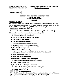 Đề kiểm tra học kì I Tiếng việt Lớp 4 - Năm học 2009-2010 - Trường Tiểu học Ta Niết