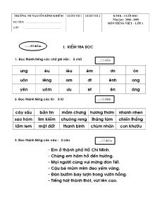 Đề kiểm tra học kì I Toán, Tiếng việt Lớp 1 - Năm học 2008-2009 - Trường Tiểu học Nguyễn Bỉnh Khiêm
