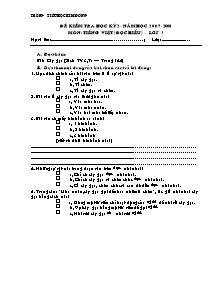Đề kiểm tra học kì II Các môn Lớp 3,4,5 - Năm học 2007-2008 - Trường Tiểu học Kim Đồng