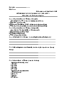 Đề kiểm tra học kì II Các môn Lớp 4 - Năm học 2007-2008