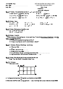 Đề kiểm tra học kì II chương trình Toán Lớp 3