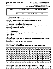 Đề kiểm tra học kì II Khoa học Lớp 4 - Năm học 2012-2013 - Trường Tiểu học số 1 Quảng Sơn