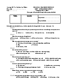 Đề kiểm tra học kì II Khoa học Lớp 4 - Năm học 2013-2014 - Trường Tiểu học Võ Thị Sáu