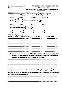Đề kiểm tra học kì II môn Toán Khối 4 - Năm học 2007-2008