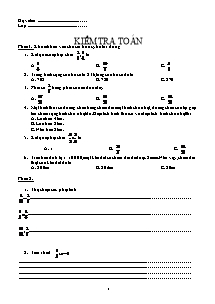 Đề kiểm tra học kì II môn Toán Lớp 4 - Đề số 2