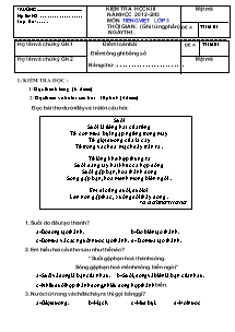 Đề kiểm tra học kì II Tiếng việt Khối 3 - Năm học 2012-2013