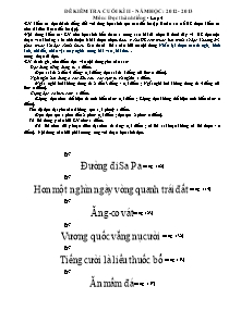 Đề kiểm tra học kì II Tiếng việt Khối 4 - Năm học 2012-2013