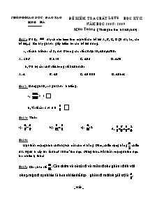 Đề kiểm tra học kì II Toán Lớp 4 - Năm học 2008-2009 - Phòng GD&ĐT Hưng Hà