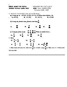 Đề kiểm tra học kì II Toán, Tiếng việt Lớp 4 - Năm học 2008-2009 - Trường Tiểu học Trần Quốc Toản