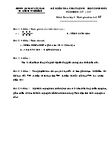 Đề kiểm tra học sinh giỏi Toán Lớp 4 - Trường Tiểu học Đồi Ngô