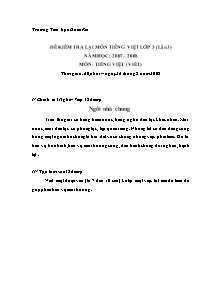 Đề kiểm tra lại Tiếng việt Lớp 3 - Năm học 2007-2008 - Trường Tiểu học Đoàn Kết