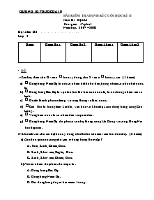 Đề kiểm tra môn Lịch sử và Địa lí Lớp 4 - Năm học 2007-2008 - Trường Tiểu học Phước Đại B