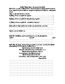 Đề kiểm tra tháng 9 Tiếng việt Lớp 4 - Năm học 2009-2010