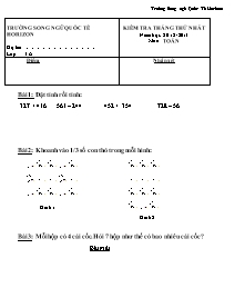 Đề kiểm tra theo tháng Toán, Tiếng việt Lớp 3 - Năm học 2012-2013 - Trường Song ngữ Quốc tế Horizon