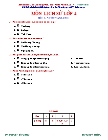 Đề kiểm tra trắc nghiệm môn Khoa học, Lịch sử và Địa lí Lớp 4 - Nguyễn Đình Thư