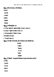 Đề ôn luyện cuối học kì II môn Toán Lớp 3