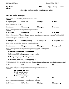 Đề ôn luyện kiểm tra cuối học kì II Tiếng việt Lớp 3 - Năm học 2009-2010