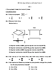 Đề ôn tập kiểm tra cuối năm môn Toán Lớp 4 - Đề số 3 - Năm học 2012-2013