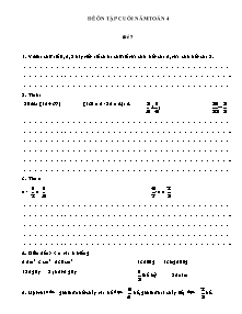 Đề ôn tập kiểm tra cuối năm môn Toán Lớp 4 - Đề số 7 - Năm học 2012-2013